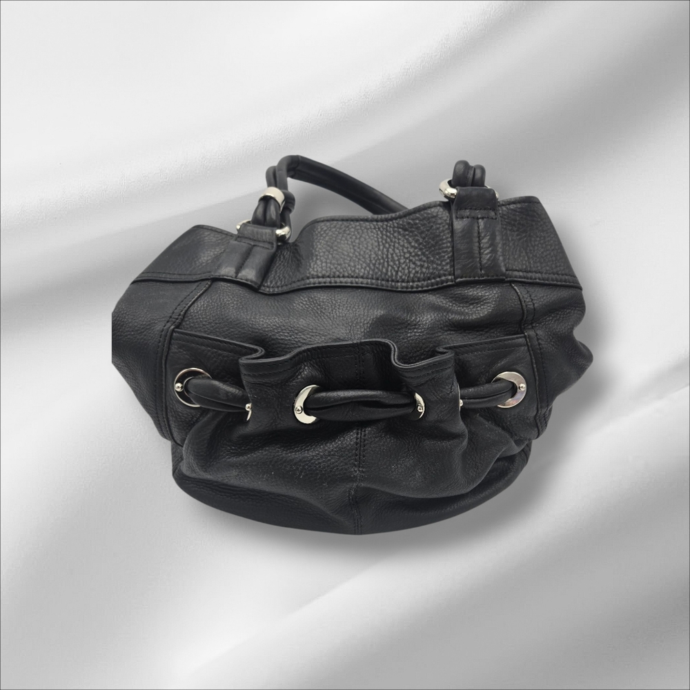 Vintage B Makowsky Black Leather Bucket Bag Purse